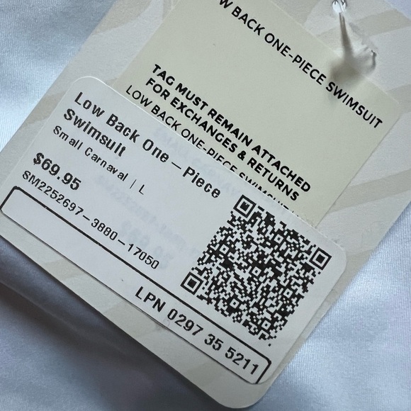 Fabletics Low Back Pride Carnaval Multicolor Stretch One Piece Swimsuit L NWT! - Picture 13 of 13